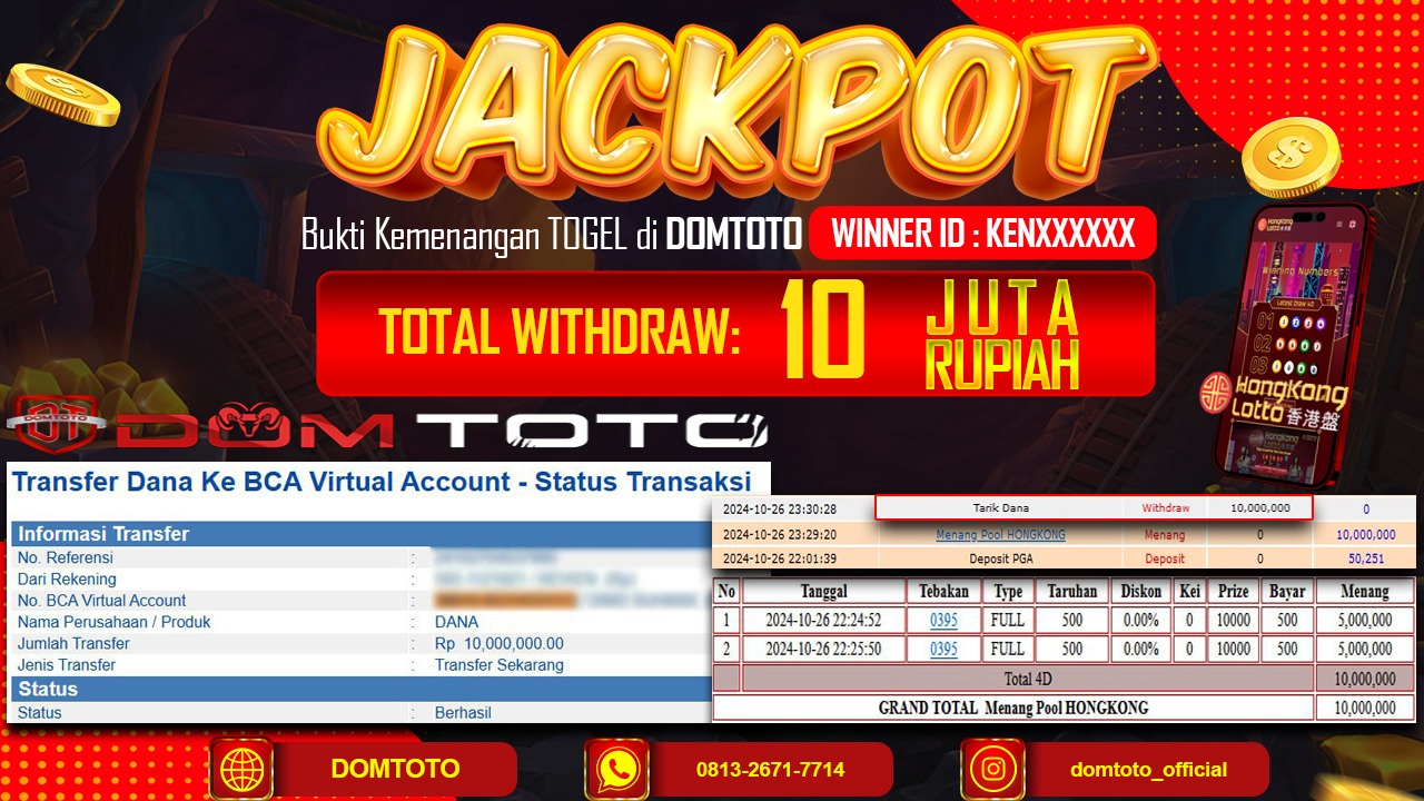 JACKPOT TOGEL HONGKONG 26 OKTOBER 2024